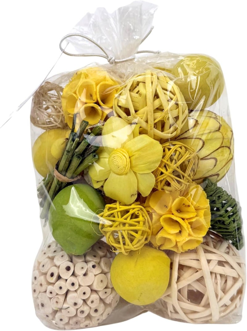 ANDALUCA Decorative Balls Bag Bowl Filler Home Decor (Yellow) - Image 1